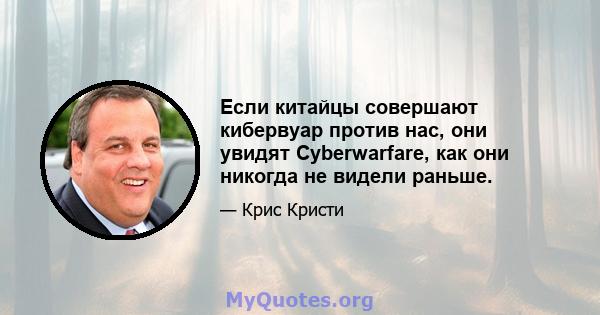 Если китайцы совершают кибервуар против нас, они увидят Cyberwarfare, как они никогда не видели раньше.