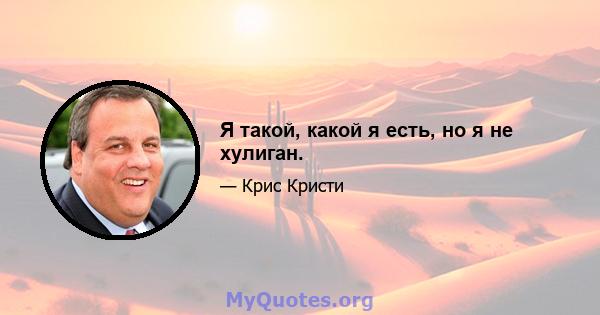 Я такой, какой я есть, но я не хулиган.