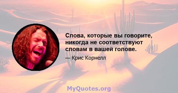 Слова, которые вы говорите, никогда не соответствуют словам в вашей голове.