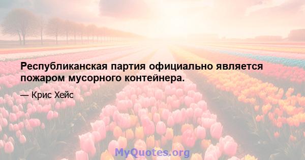 Республиканская партия официально является пожаром мусорного контейнера.