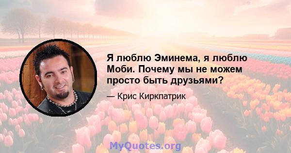 Я люблю Эминема, я люблю Моби. Почему мы не можем просто быть друзьями?