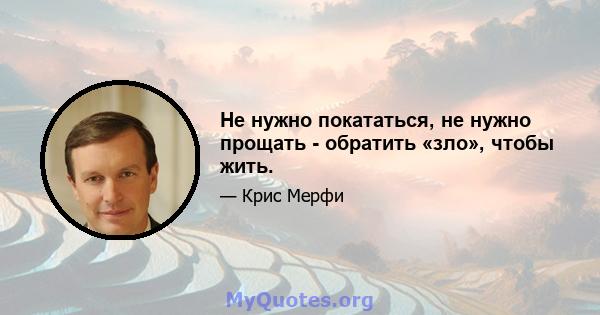 Не нужно покататься, не нужно прощать - обратить «зло», чтобы жить.