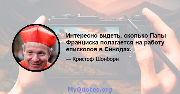 Интересно видеть, сколько Папы Франциска полагается на работу епископов в Синодах.