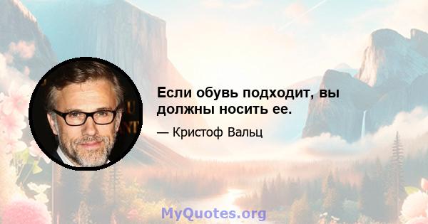 Если обувь подходит, вы должны носить ее.