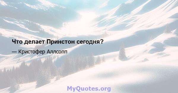 Что делает Принстон сегодня?