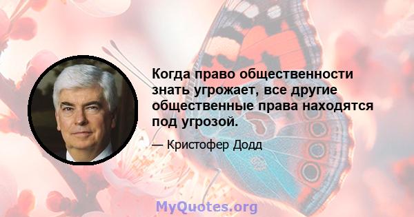 Когда право общественности знать угрожает, все другие общественные права находятся под угрозой.