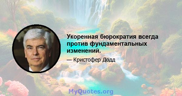 Укоренная бюрократия всегда против фундаментальных изменений.