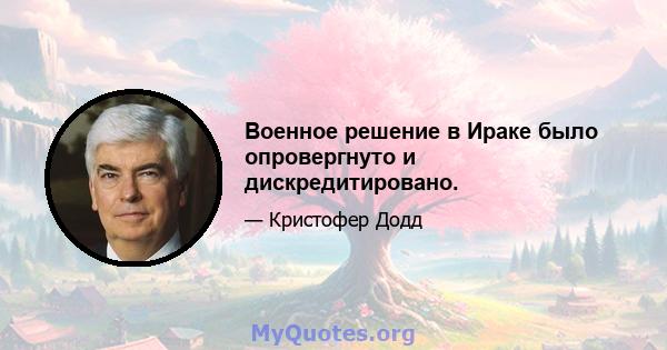 Военное решение в Ираке было опровергнуто и дискредитировано.