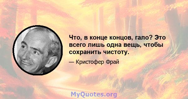 Что, в конце концов, гало? Это всего лишь одна вещь, чтобы сохранить чистоту.