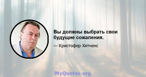 Вы должны выбрать свои будущие сожаления.