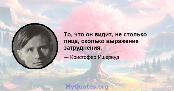 То, что он видит, не столько лица, сколько выражение затруднения.