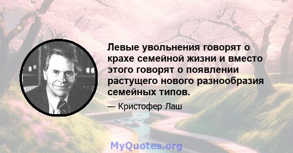 Левые увольнения говорят о крахе семейной жизни и вместо этого говорят о появлении растущего нового разнообразия семейных типов.