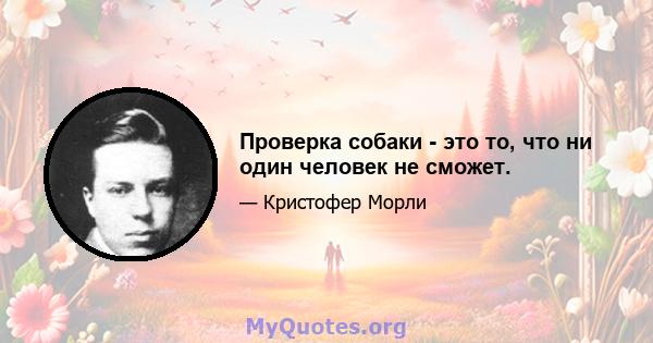 Проверка собаки - это то, что ни один человек не сможет.