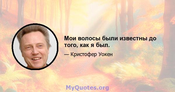 Мои волосы были известны до того, как я был.