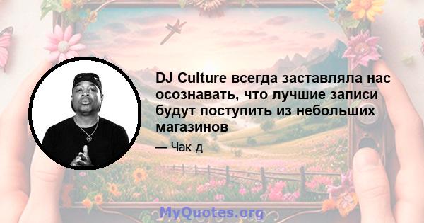 DJ Culture всегда заставляла нас осознавать, что лучшие записи будут поступить из небольших магазинов