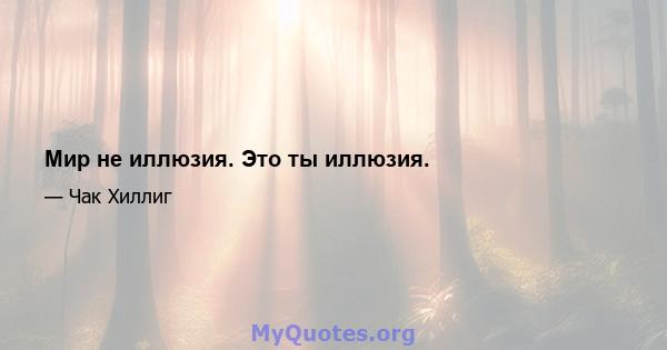 Мир не иллюзия. Это ты иллюзия.