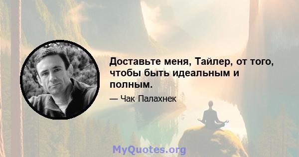 Доставьте меня, Тайлер, от того, чтобы быть идеальным и полным.