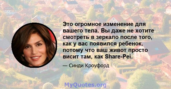 Это огромное изменение для вашего тела. Вы даже не хотите смотреть в зеркало после того, как у вас появился ребенок, потому что ваш живот просто висит там, как Share-Pei.