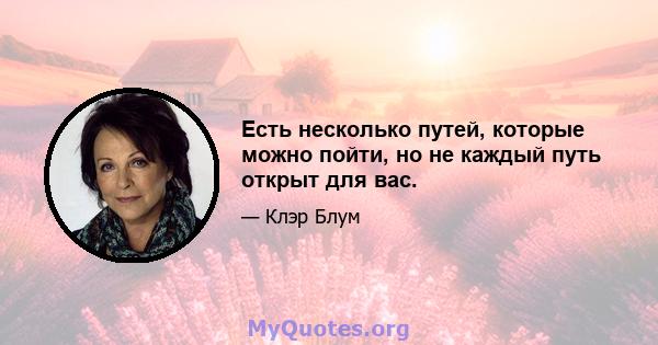 Есть несколько путей, которые можно пойти, но не каждый путь открыт для вас.