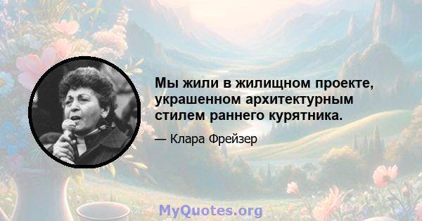 Мы жили в жилищном проекте, украшенном архитектурным стилем раннего курятника.