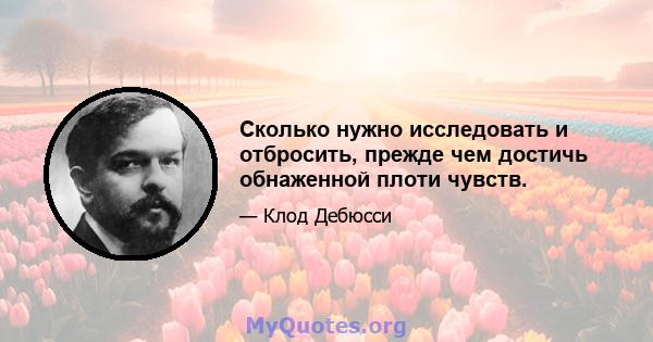 Сколько нужно исследовать и отбросить, прежде чем достичь обнаженной плоти чувств.