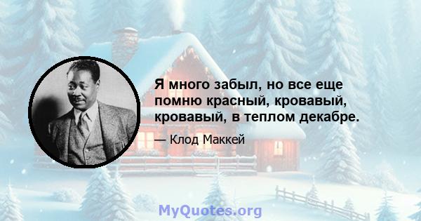 Я много забыл, но все еще помню красный, кровавый, кровавый, в теплом декабре.