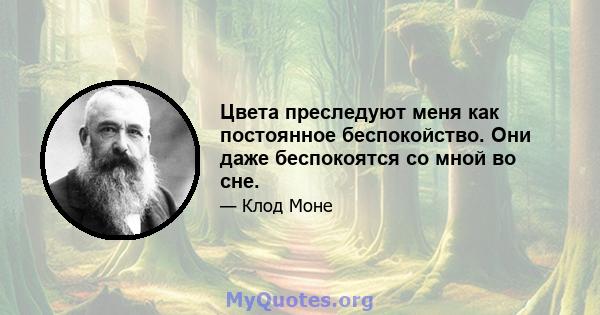 Цвета преследуют меня как постоянное беспокойство. Они даже беспокоятся со мной во сне.