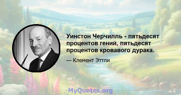 Уинстон Черчилль - пятьдесят процентов гений, пятьдесят процентов кровавого дурака.