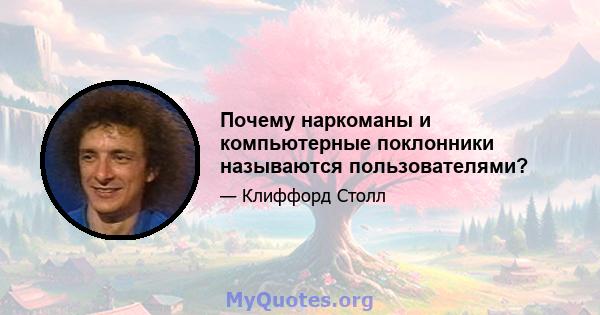 Почему наркоманы и компьютерные поклонники называются пользователями?