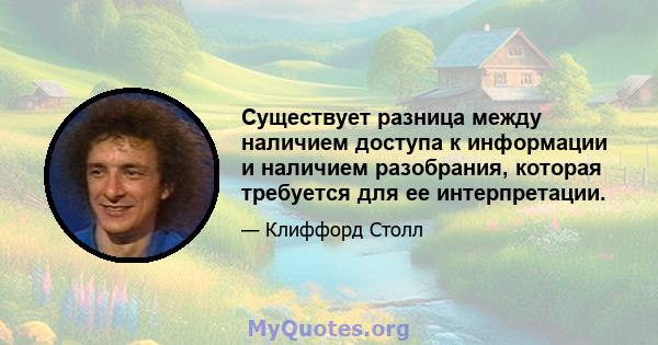 Существует разница между наличием доступа к информации и наличием разобрания, которая требуется для ее интерпретации.