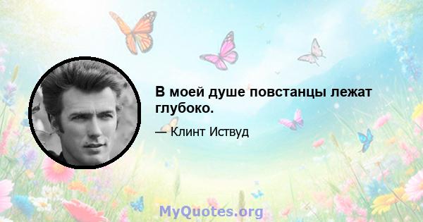 В моей душе повстанцы лежат глубоко.