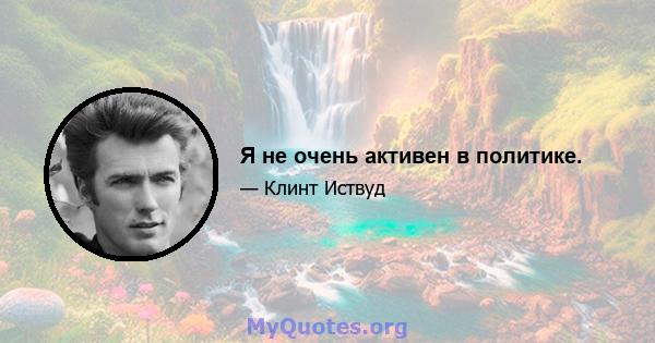 Я не очень активен в политике.