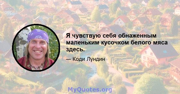 Я чувствую себя обнаженным маленьким кусочком белого мяса здесь.