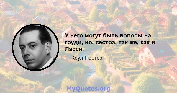 У него могут быть волосы на груди, но, сестра, так же, как и Ласси.