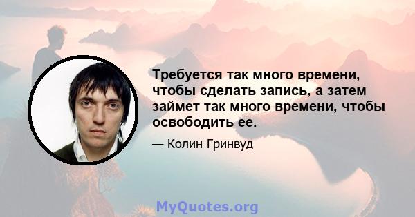 Требуется так много времени, чтобы сделать запись, а затем займет так много времени, чтобы освободить ее.