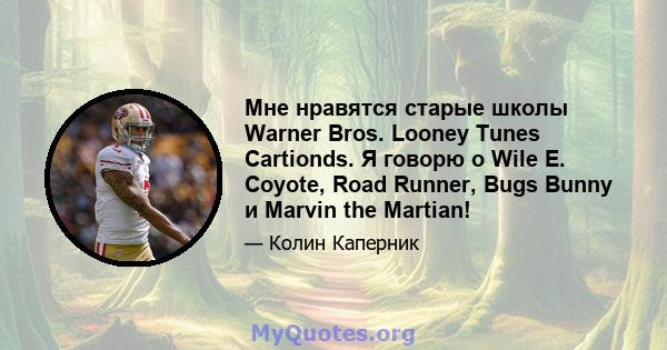 Мне нравятся старые школы Warner Bros. Looney Tunes Cartionds. Я говорю о Wile E. Coyote, Road Runner, Bugs Bunny и Marvin the Martian!