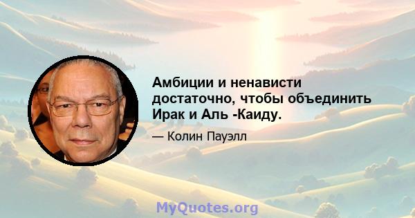 Амбиции и ненависти достаточно, чтобы объединить Ирак и Аль -Каиду.