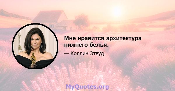 Мне нравится архитектура нижнего белья.