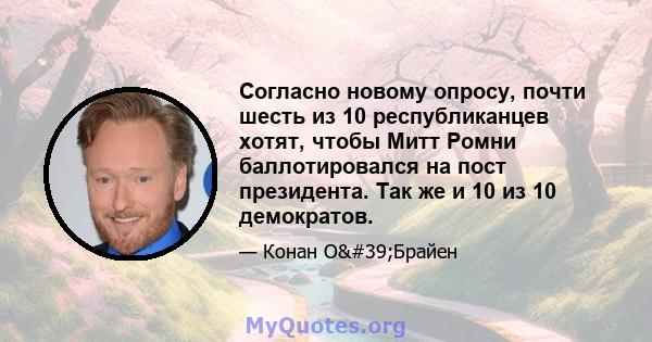 Согласно новому опросу, почти шесть из 10 республиканцев хотят, чтобы Митт Ромни баллотировался на пост президента. Так же и 10 из 10 демократов.