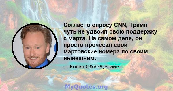 Согласно опросу CNN, Трамп чуть не удвоил свою поддержку с марта. На самом деле, он просто прочесал свои мартовские номера по своим нынешним.