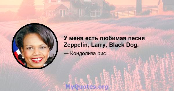 У меня есть любимая песня Zeppelin, Larry, Black Dog.