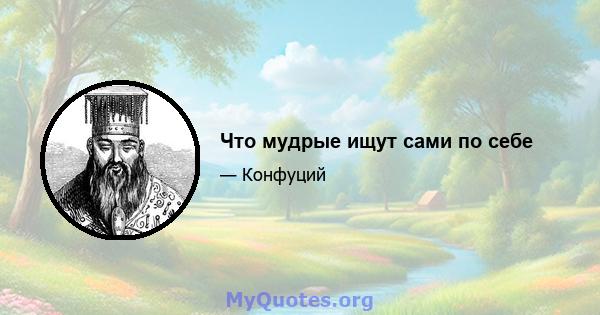 Что мудрые ищут сами по себе