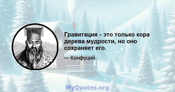 Гравитация - это только кора дерева мудрости, но оно сохраняет его.