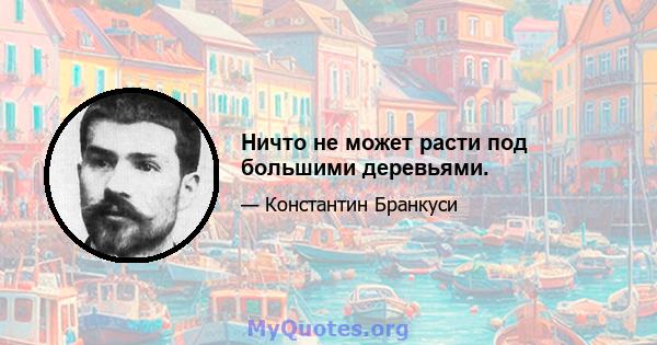 Ничто не может расти под большими деревьями.