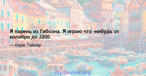 Я парень из Гибсона. Я играю что -нибудь от колибри до J200.