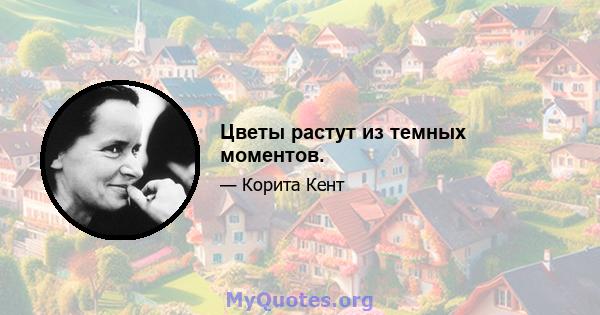 Цветы растут из темных моментов.