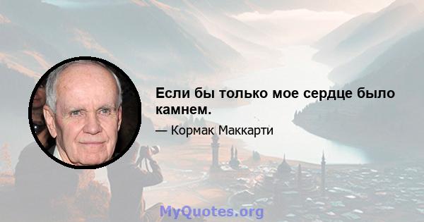 Если бы только мое сердце было камнем.