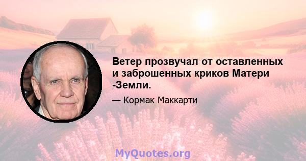 Ветер прозвучал от оставленных и заброшенных криков Матери -Земли.