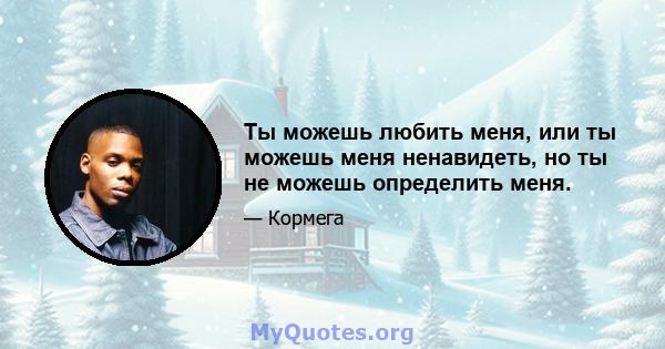 Ты можешь любить меня, или ты можешь меня ненавидеть, но ты не можешь определить меня.