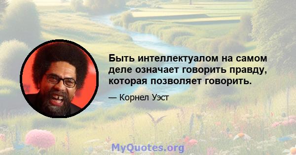 Быть интеллектуалом на самом деле означает говорить правду, которая позволяет говорить.